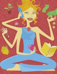 Saffrons rule busy-woman